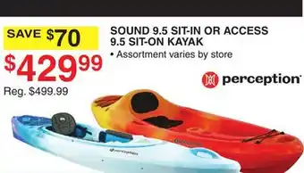 Dunham's Sports PERCEPTION SOUND 9.5 SIT-IN OR ACCESS 9.5 SIT-ON KAYAK offer