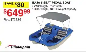 Dunham's Sports SUNDOLPHIN BAJA 5 SEAT PEDAL BOAT offer