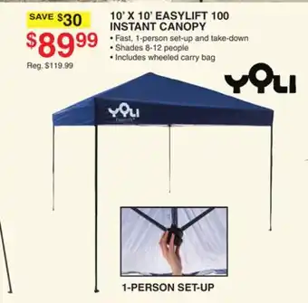 Dunham's Sports YQLI 10' X 10' EASYLIFT 100 INSTANT CANOPY offer