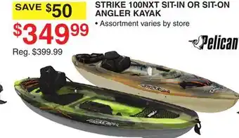 Dunham's Sports PELICAN STRIKE SIT-IN OR SIT-ON ANGLER KAYAK offer