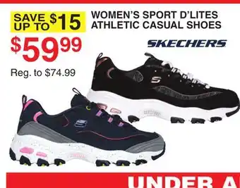 Dunham's Sports SKECHERS WOMEN'S SPORT D'LITES ATHLETIC CASUAL SHOES offer