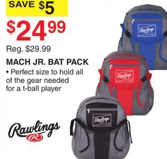 Dunham's Sports RAWLINGS MACH JR. BAT PACK offer