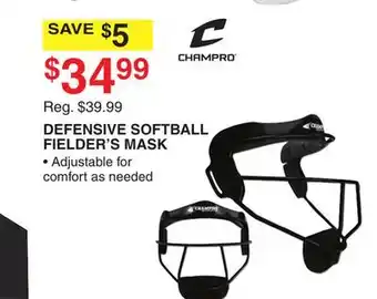 Dunham's Sports CHAMPRO DEFENSIVE SOFTBALL FIELDER'S MASK offer