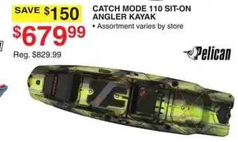Dunham's Sports PELICAN CATCH MODE 110 SIT-ON ANGLER KAYAK offer