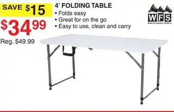 Dunham's Sports WFS 4' FOLDING TABLE offer