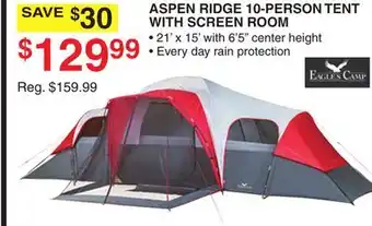 Dunham's Sports EAGLES CAMP ASPEN RIDGE 10-PERSON TENT WITH SCREEN ROOM offer