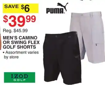 Dunham's Sports PUMA MEN'S CAMINO OR SWING FLEX GOLF SHORTS offer
