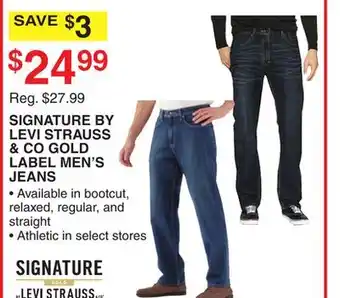 Dunham's Sports SIGNATURE BY LEVI STRAUSS & CO GOLD LABEL MEN'S JEANS offer