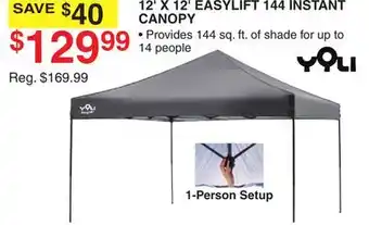 Dunham's Sports YQLI 12' X 12' EASYLIFT 144 INSTANT CANOPY offer