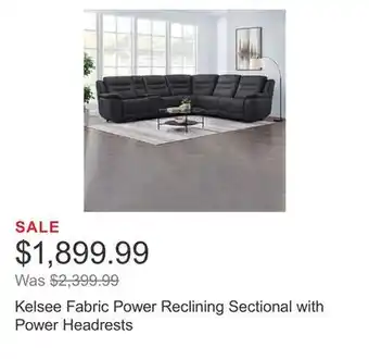 Costco Kelsee Fabric Power Reclining Sectional with Power Headrests offer