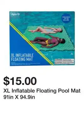 Five Below XL Inflatable Floating Pool Mat 91in X 94.9in offer