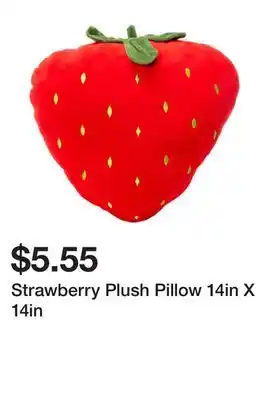 Five Below Strawberry Plush Pillow 14in X 14in offer