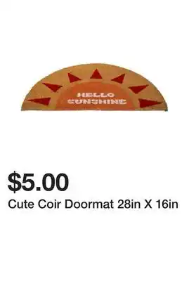 Five Below Cute Coir Doormat 28in X 16in offer
