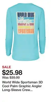 Cabela's World Wide Sportsman 3D Cool Palm Graphic Angler Long-Sleeve Crew for Ladies offer