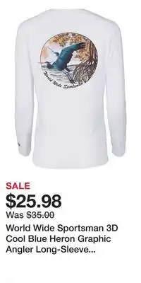 Cabela's World Wide Sportsman 3D Cool Blue Heron Graphic Angler Long-Sleeve Crew for Ladies offer