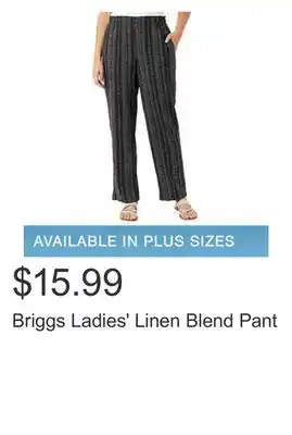 Costco Briggs Ladies' Linen Blend Pant offer