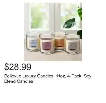 Costco Bellevue Luxury Candles, 11oz, 4-Pack, Soy Blend Candles offer