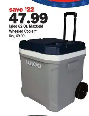 Meijer Igloo 62 Qt. MaxCold Wheeled Cooler offer