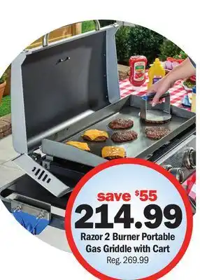 Meijer Razor 2 Burner Portable Gas Griddle with Cart offer