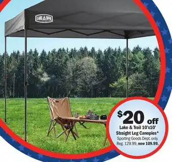 Meijer Lake & Trail 10'x10' Straight Leg Canopies offer
