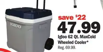 Meijer Igloo 62 Qt. MaxCold Wheeled Cooler offer