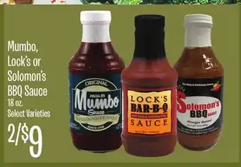 Jewel-Osco Mumbo, Lock's or Solomon's BBQ Sauce offer