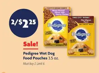 Family Dollar Pedigree Wet Dog Food Pouches offer