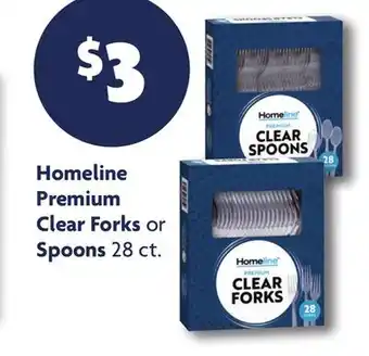 Family Dollar Homeline Premium Clear Forks or Spoons offer