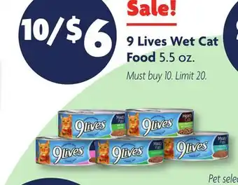 Family Dollar 9Lives Wet Cat Food offer