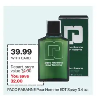 CVS PACO RABANNE Pour Homme EDT Spray 3.4 oz offer
