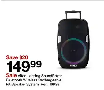 Target Altec Lansing SoundRover Bluetooth Wireless Rechargeable PA Speaker System offer