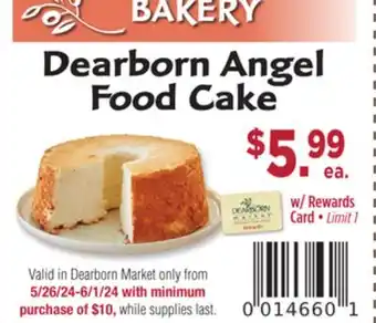 Dearborn Market Dearborn Angel Food Cake offer