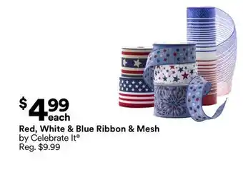 Michaels Red, White & Blue Ribbon & Mesh by Celebrate It offer