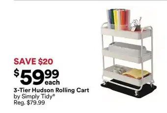 Michaels 3-Tier Hudson Rolling Cart by Simply Tidy offer