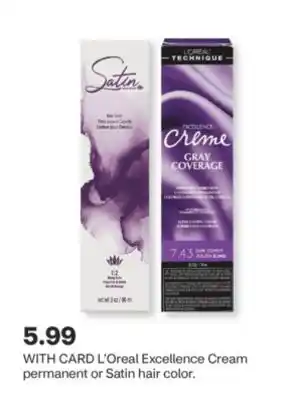 CVS L'Oreal Excellence Cream permanent or Satin hair color offer