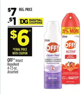 Dollar General OFF Insect Repellent offer