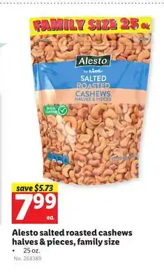 Lidl Alesto salted roasted cashews halves & pieces, family size offer