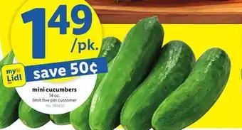 Lidl mini cucumbers offer