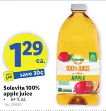 Lidl Solevita 100% apple juice offer