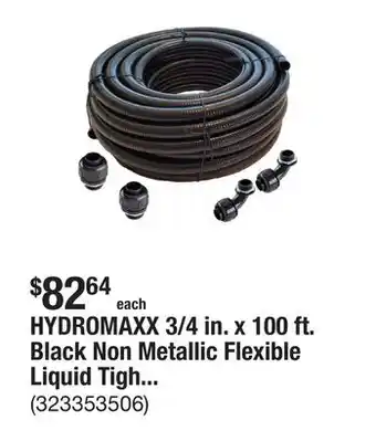 The Home Depot HYDROMAXX 3/4 in. x 100 ft. Black Non Metallic Flexible Liquid Tight Electrical Conduit with Fittings offer