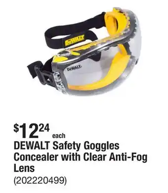 The Home Depot DEWALT Safety Goggles Concealer with Clear Anti-Fog Lens offer