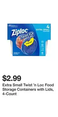 Big Lots Extra Small Twist 'n Loc Food Storage Containers with Lids, 4-Count offer