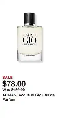 Ulta Beauty ARMANI Acqua di Giò Eau de Parfum offer