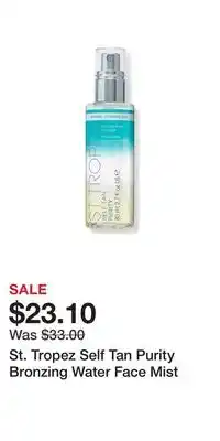 Ulta Beauty St. Tropez Self Tan Purity Bronzing Water Face Mist offer