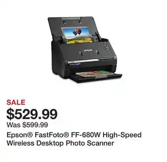 Office Depot Epson FastFoto FF-680W High-Speed Wireless Desktop Photo Scanner offer