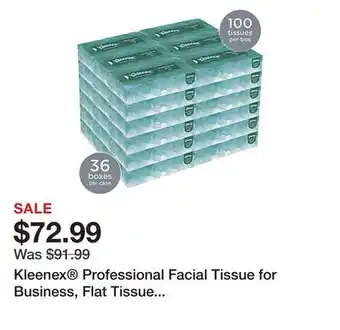 Office Depot Kleenex Professional Facial Tissue for Business, Flat Tissue Boxes, 2-Ply, White, 100 Tissues Per Box, Carton Of 36 Boxes offer