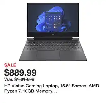 Office Depot HP Victus Gaming Laptop, 15.6 Screen, AMD Ryzen 7, 16GB Memory, 512GB Solid State Drive, Windows 11, AMD Radeon RX 6500M Grap offer