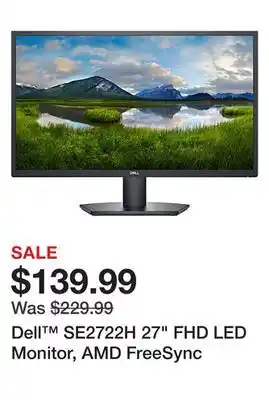 Office Depot Dell SE2722H 27 FHD LED Monitor, AMD FreeSync offer