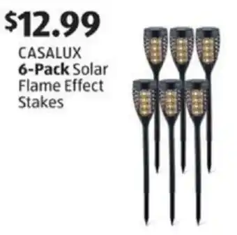 Aldi CASALUX 6-Pack Solar Flame Effect Stakes offer