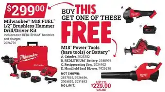 Ace Hardware Milwaukee M18 FUEL 1/2 Brushless Hammer Drill/Driver Kit offer